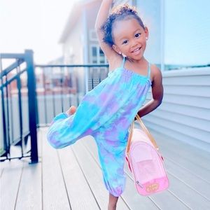 Botanical Cross Back Romper, Tie Dye Size 2t
